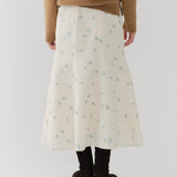 フクレ刺繍フレアスカート