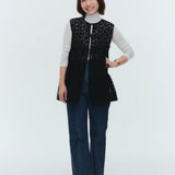 フロッキーレースティアードジレ