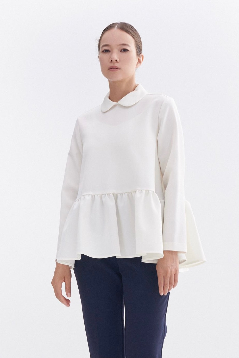 ラウンドカラードレスブラウス