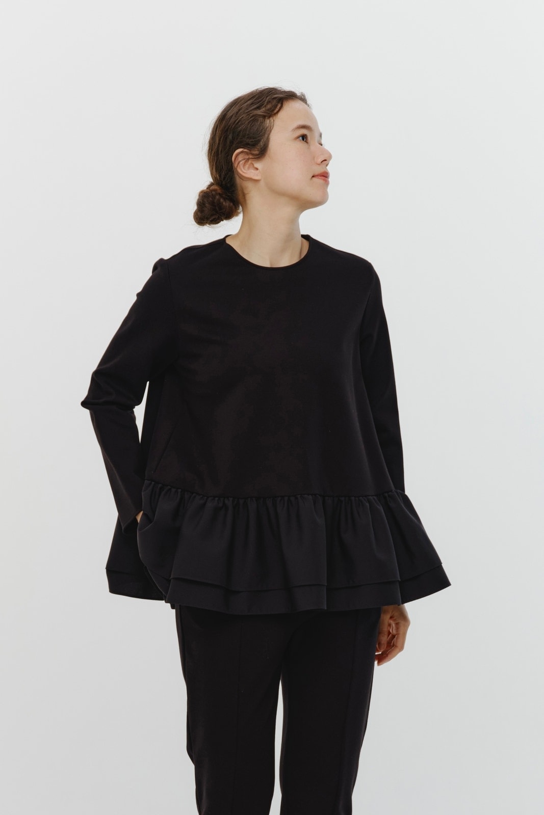 ぬくぬくヘムダブルフレアブラウス