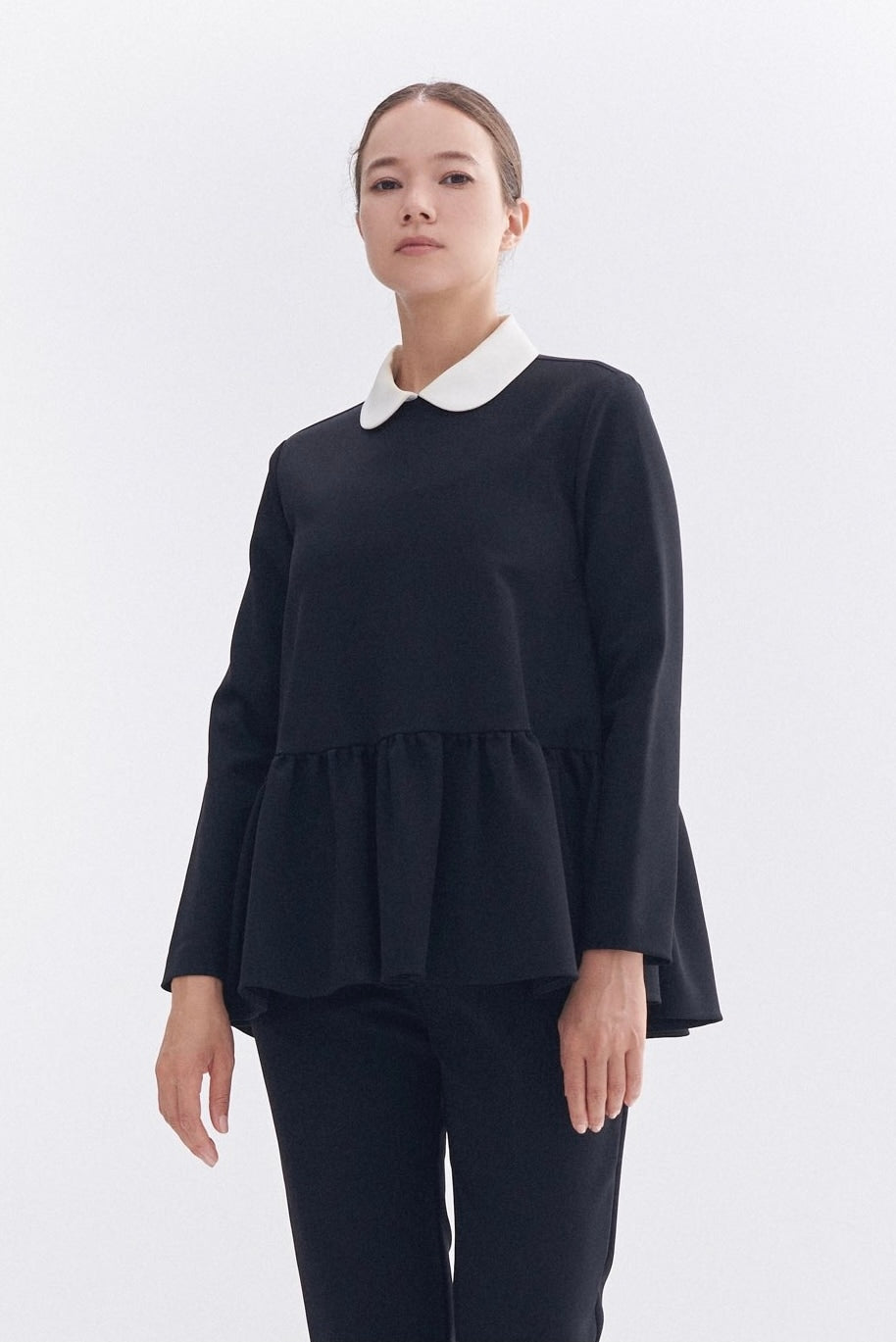 ラウンドカラードレスブラウス