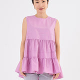 ランダムティアードタフタブラウス