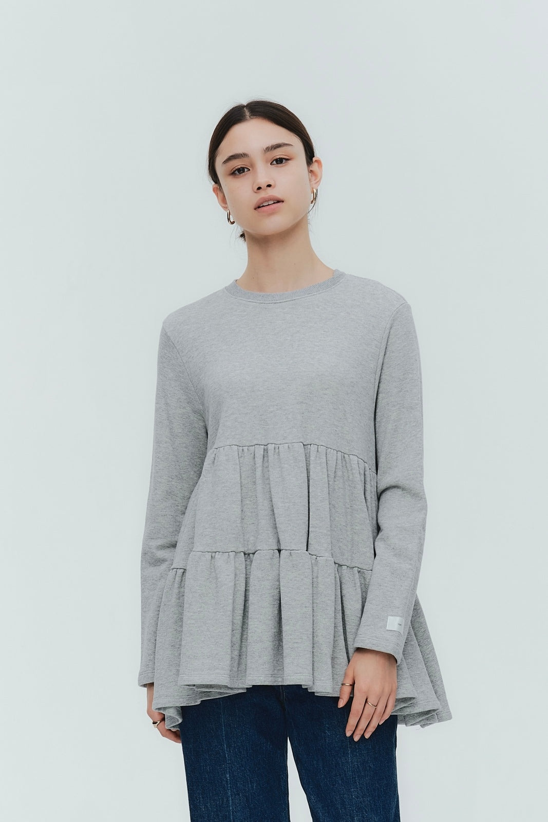 ベーシック裏毛ティアードカットソー