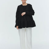 フラワージャガードティアードブラウス