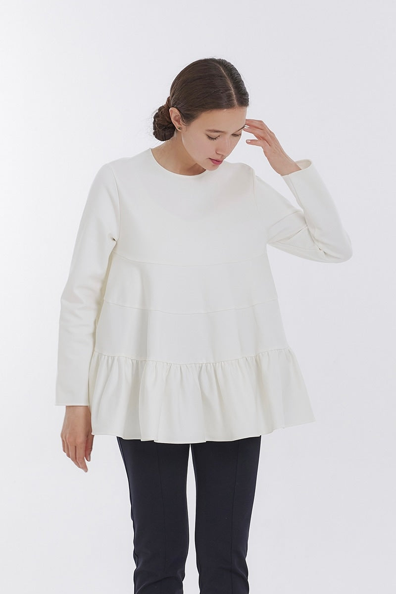 ぬくぬくティアードフリルブラウス