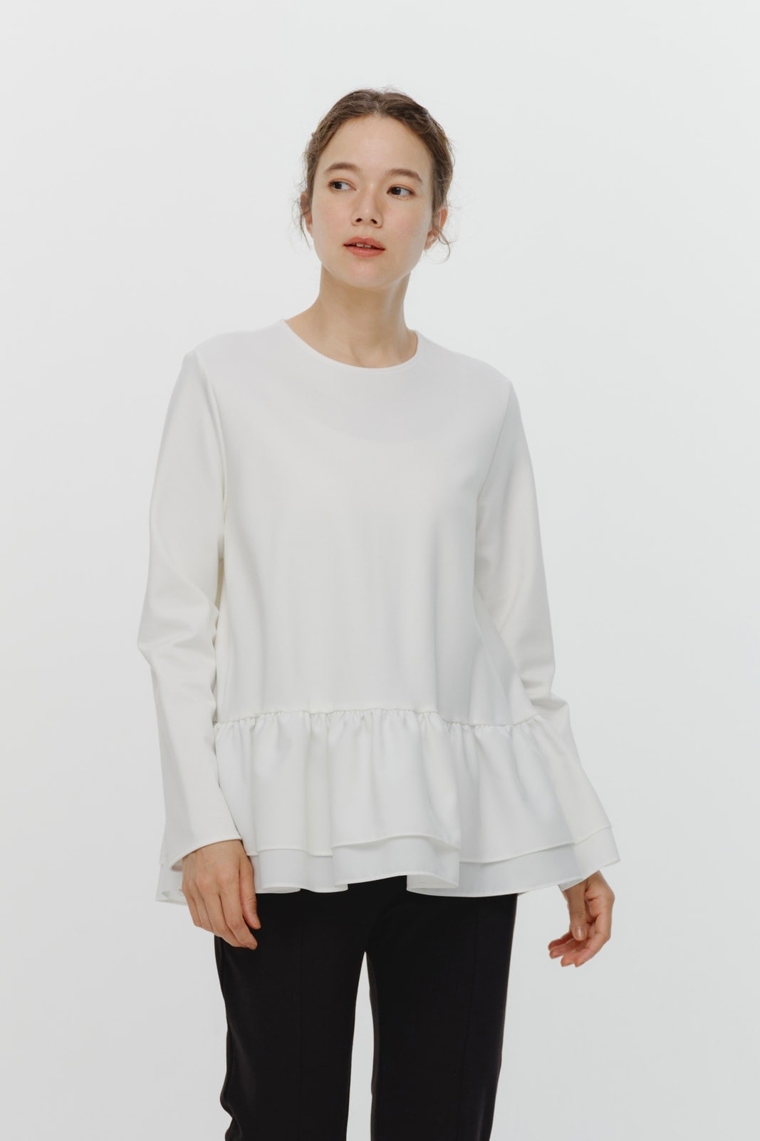 ぬくぬくヘムダブルフレアブラウス