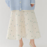 フクレ刺繍フレアスカート