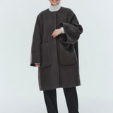 ウールノーカラーコート