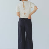 バックリボンショートスリーブニット