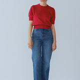 バックリボンショートスリーブニット