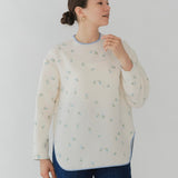 フクレ刺繍シンプルブラウス