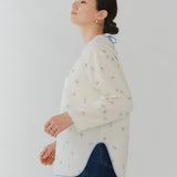 フクレ刺繍シンプルブラウス