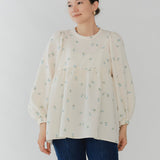 フクレ刺繍ギャザーブラウス