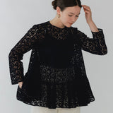 フロッキーレースティアードブラウス