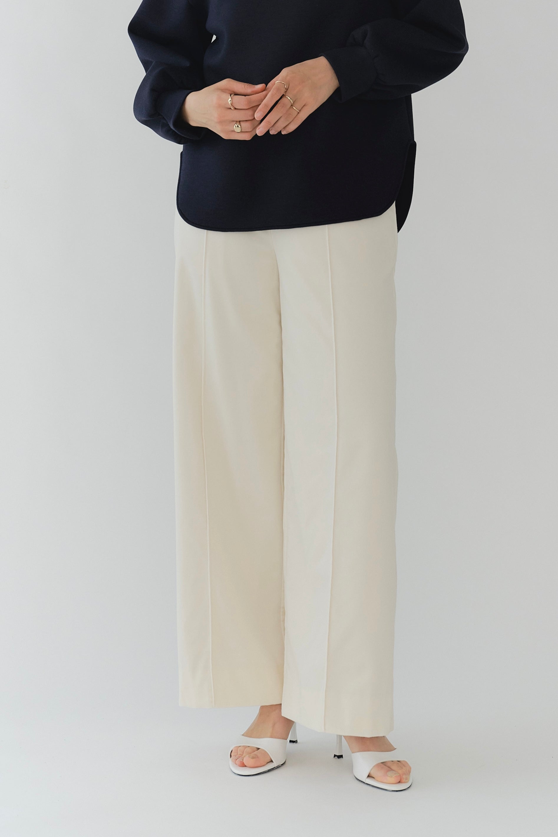 コットンベルベットワイドパンツ