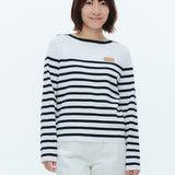 マリンボーダーボートネックニット