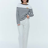 Audreyテーパードホワイトデニム