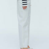 Audreyテーパードホワイトデニム