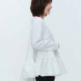 フラワージャガードティアードブラウス