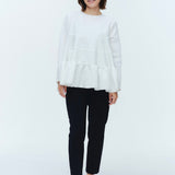 フラワージャガードティアードブラウス