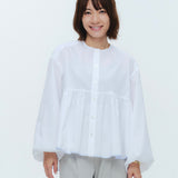 バイカラーギャザーブラウス