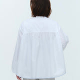 バイカラーギャザーブラウス
