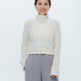 シャーリングフラワーカーディガン