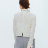 シャーリングフラワーカーディガン