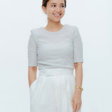 肩パット付きラメハーフスリーブTee