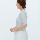 肩パット付きラメハーフスリーブTee