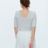 肩パット付きラメハーフスリーブTee