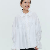 スカラップトリムブラウス