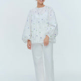 ブロッサムギャザーパフブラウス