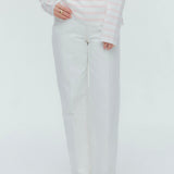 Audreyテーパードホワイトデニム