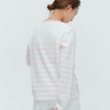 マリンボーダーボートネックニット