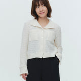 シャーリングフラワーカーディガン