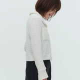 シャーリングフラワーカーディガン