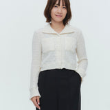 シャーリングフラワーカーディガン