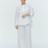 バイカラーギャザーブラウス