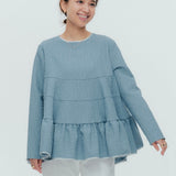 フラワージャガードティアードブラウス