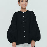 バイカラーギャザーブラウス