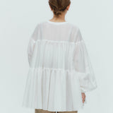 ウェイビーシアーティアードブラウス