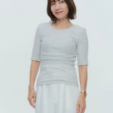 肩パット付きラメハーフスリーブTee