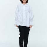 スカラップトリムブラウス