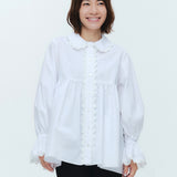 スカラップトリムブラウス