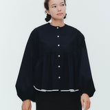 バイカラーギャザーブラウス