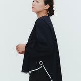 バイカラーギャザーブラウス