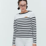 マリンボーダーボートネックニット