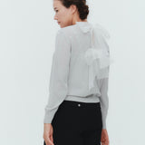 バックドットリボンニット