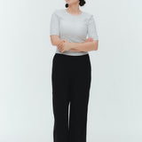 肩パット付きラメハーフスリーブTee